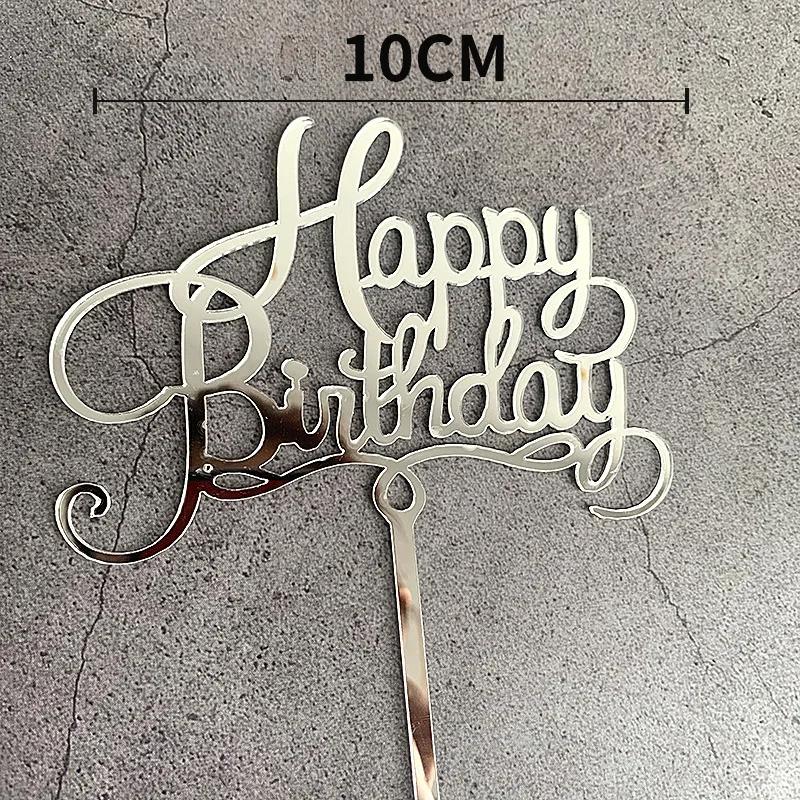 

Acrylic Happy Birthday Cake Topper Heart Cake Decoration Baby Shower Party Kids Favors Decoration Supplies Birthday Decoration