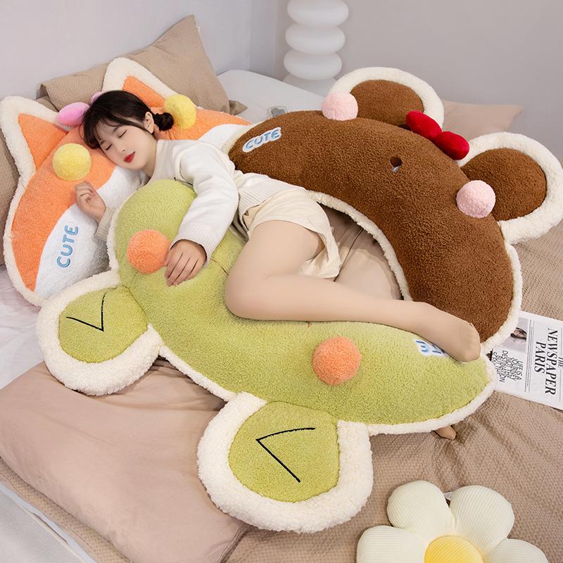 Girl Heart Animal Curved Bear Frog Throw Pillow Plush Toy Fox Doll Home Sofa Pillow Rag Doll