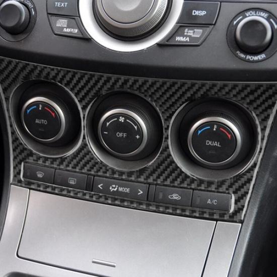 Carbon Fiber center Console Air Condition panel Cover Trim For Mazda 3 2010-2013