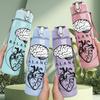 1PC Brain Heart Balance Anatomy Art 750ml Color Plastic Sports Water Bottle Leakproof Flip Straw Lid Suitable for Sports Office Home Use