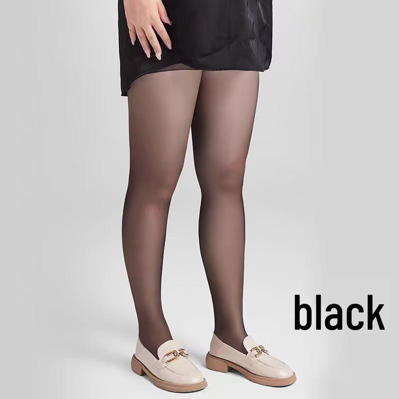 

Plus Size Women s Anti-Snagging Black Silk Pantyhose - 200 lbs Capacity, Spring/Summer Thin Style for a Bare Leg Look Large 120-160 lbs чорний