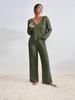 2025 Autumn/Winter Women's Wide-Leg Tracksuit: Casual Long-Sleeve Two-Piece Set for Commuting & Multi-Occasion Wear