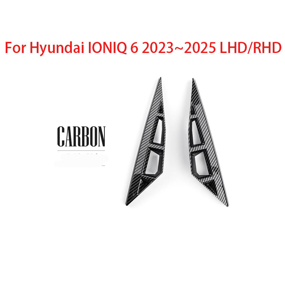 Carbon Fiber Interior Trim Window Button/Door Bowl /Front Water Cup Holder/Steering Wheel Decoration For Hyundai IONIQ 6 LHD