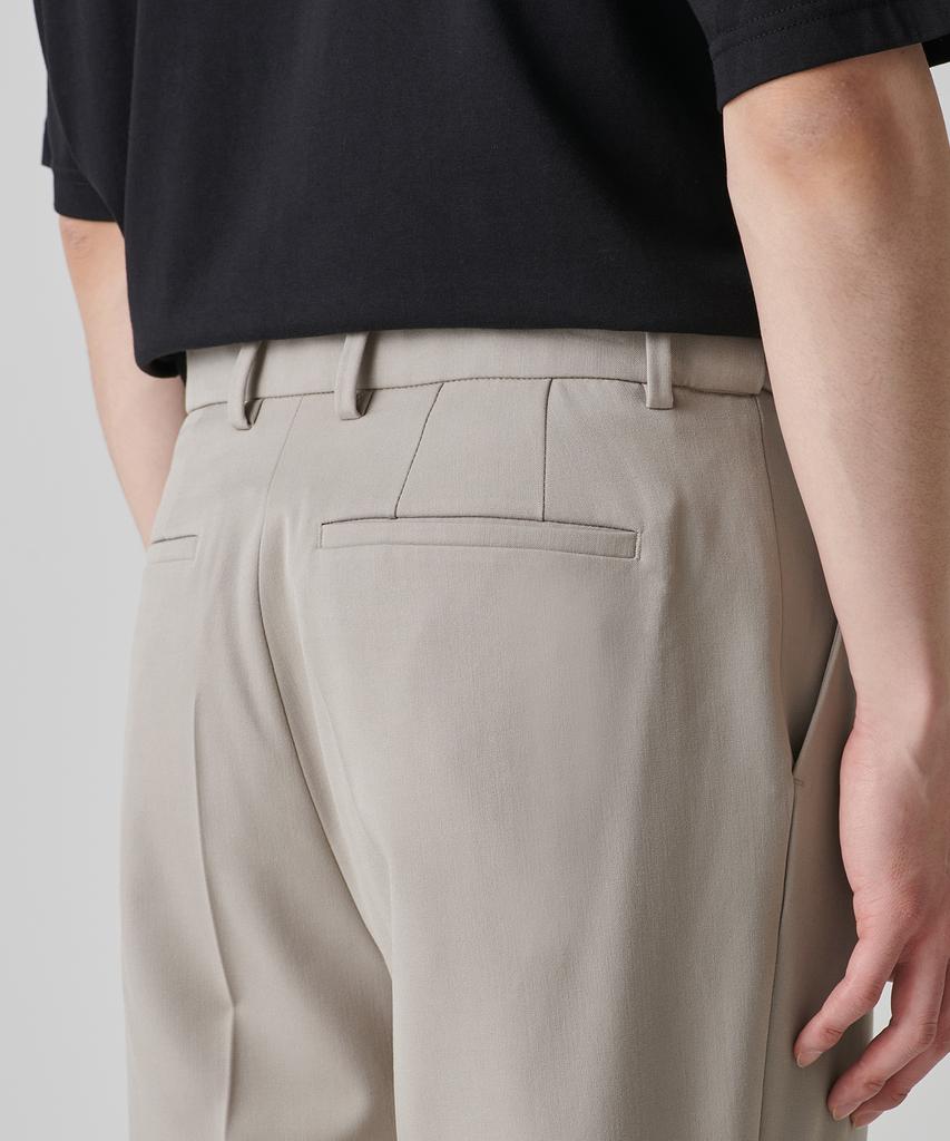 Musinsa Standard Reverse One-Pleat Wide Hidden Banding Slacks [Light Beige]