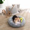 FEANDREA Dog Bed, Donut Cat Bed, Fluffy Calming Pet Bed with Removable, Washable Cover, Soft Long Plush, 70 cm, Grey