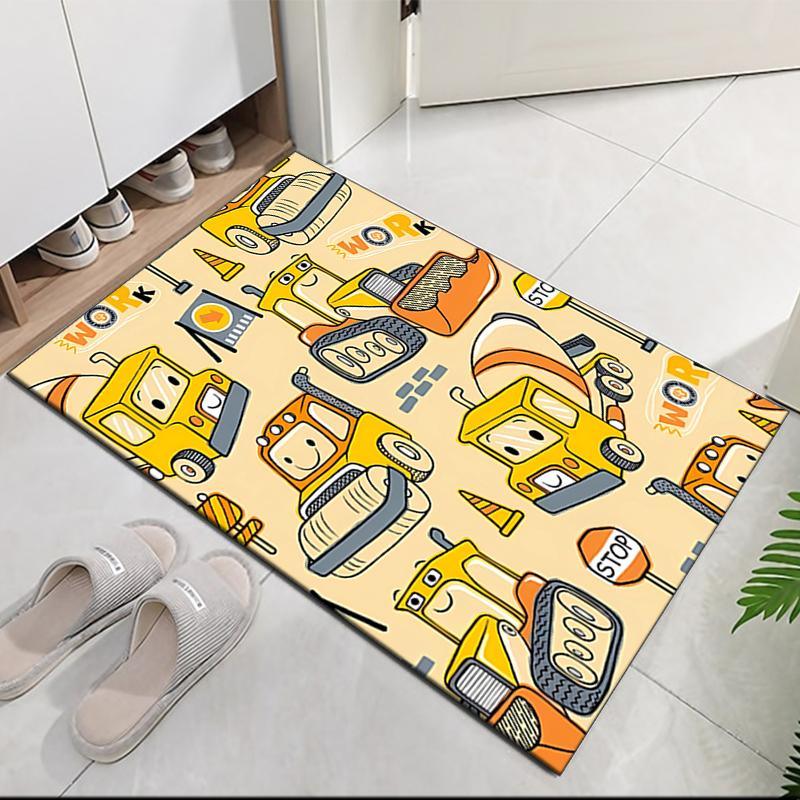 excavator Printed Carpet, for Office Chair Living Room Bedroom Kitchen Room Decor Gifts.
