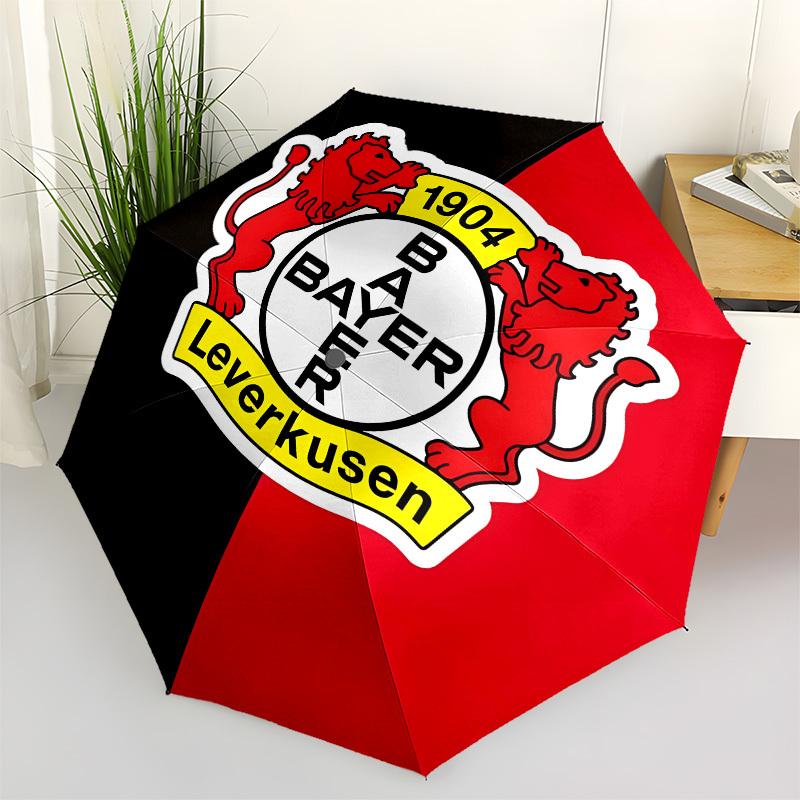 Bayer Leverkusen, Football Club Automatic Opening and Closing, 8 rib Structure Portable Umbrella, Suitable for Men and Women in All Seasons