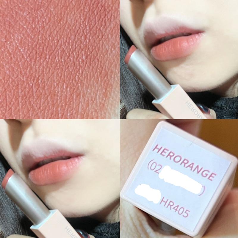 HER ORANGE~Powder Mist Magnet Buckle Lipstick Whitening Matte Long Lasting Lip Glaze for Women