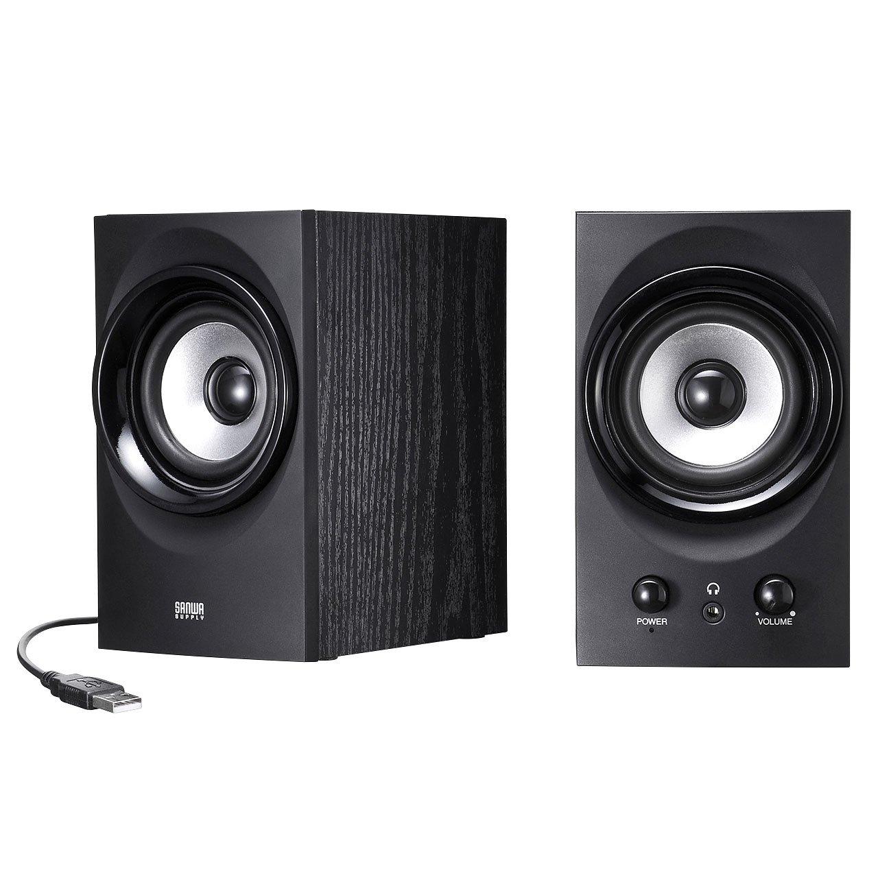 

Sanwa Supply High Power USB Speaker Output Bass Enhancement Passive Radiator Black 25.6W MM-SPU9BK