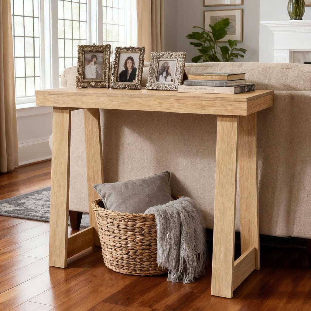 VEVOR 91.5 cm Console Table, Modern Desk Behind the Couch, Wooden Rectangle Entrance Desk, Narrow Long Sofa Table Accent Stand, Ideal for Hallway