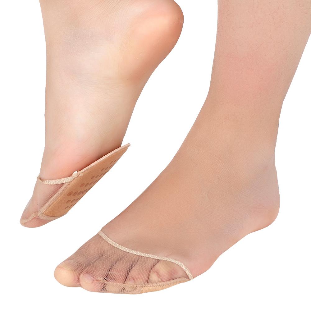 1 Pair of Hidding Non Slip High Heel Forefoot Pad Cushion Foot Care Tool (Beige)