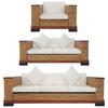 Day and Night - Day and Night Sofa Set with Cushions 3 Pieces Natural Rattan Brown