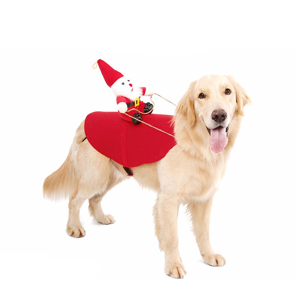 Adjustable Pet Costume Pet Santa Outfit Soft Breathable Fabric Dog Apparel for Making Up Festivities