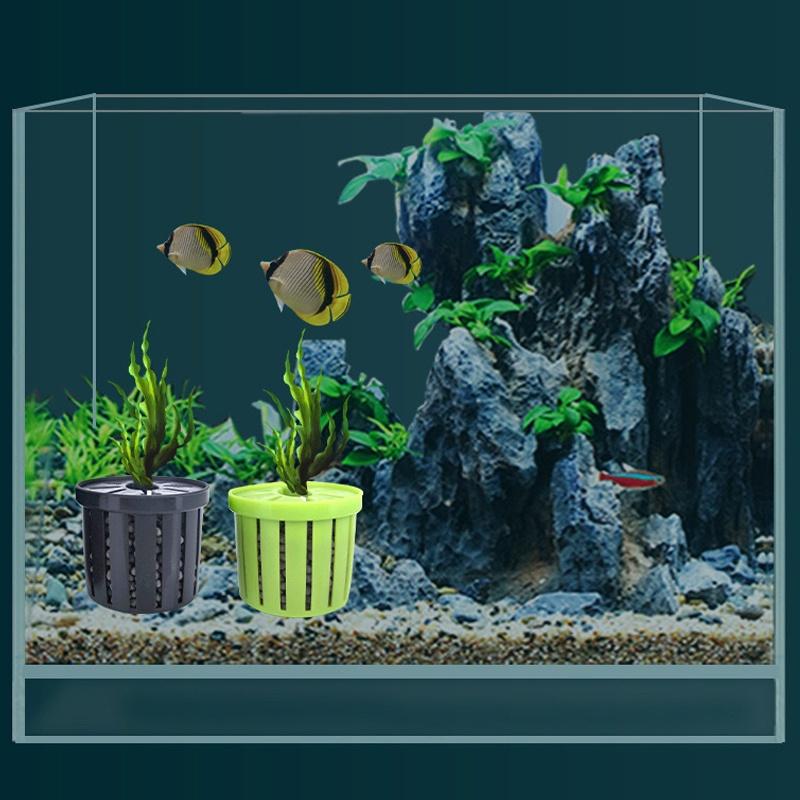 4 Piezas Maceta Paisajismo Acuario Pecera Vasos para Plantas Soporte Taza de Red Estable para Acuario Almacenamiento de Plantas Hidropónicas Cestas Fijas