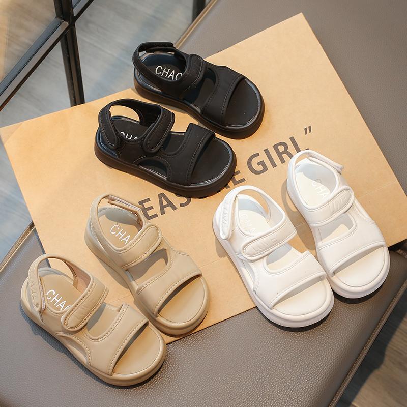 Kids Beach Shoes Casual Soft Sole Boys Girls Flat Shoes for Summer Trendy 2025 Summer New Girls Sandals Soild Color Non-slip