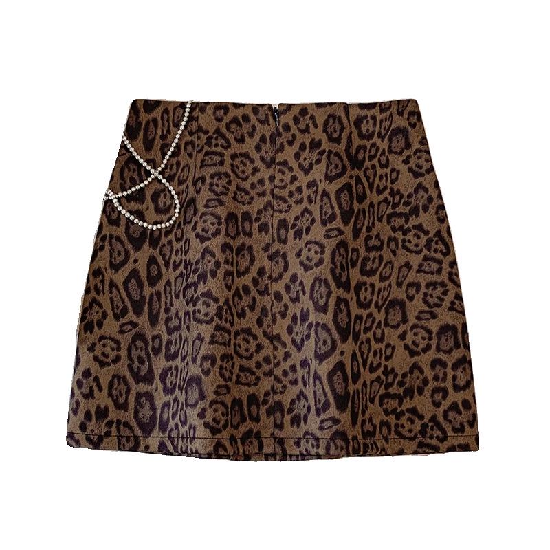 Übergröße A-Linien Midi-Rock mit Leopardenmuster - Herbst/Winter 2024