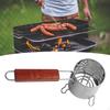 Accessory for Wood Barbecue, Portable Stainless Steel Container with Wooden Handle, Practical And