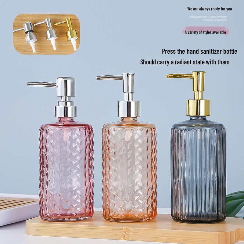 500ml European Style Refillable Glass Pump Bottle for Soap, Shampoo, Conditioner, or Shower Gel