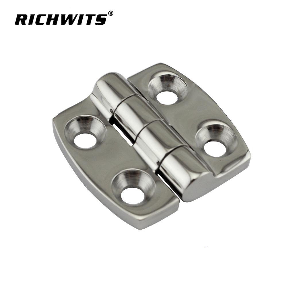 

316 Stainless Steel Curved Four-Hole Load-Bearing Hinge for Mechanical Equipment, Distribution Cabinets, and Yacht Hardware Curved Four-Hole Hinge 52g No Screws