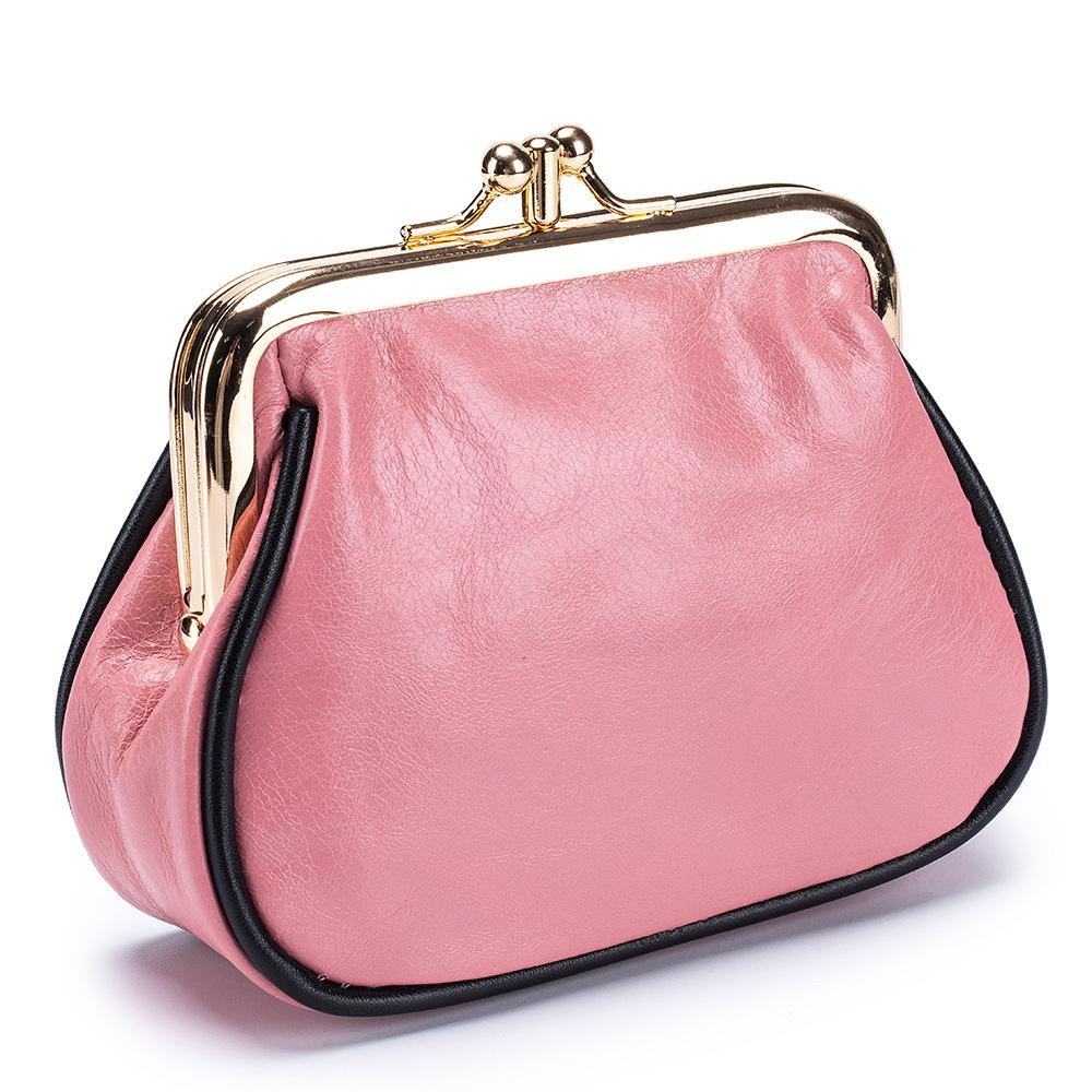 

Новый ретро двухслойный кошелек-клипса для мелочи, мини-сумка для хранения монет из кожи с масляной восковой пропиткой, женская модная золотая сумка арбуз красный