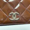 Used 5174 CHANEL quilted enamel PVC long wallet with coco mark flap purple