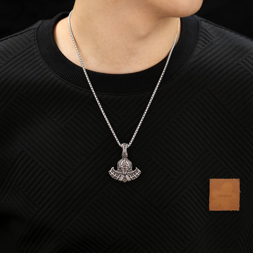 OPK Tomahawk Titanium Steel Pendant Necklace Man