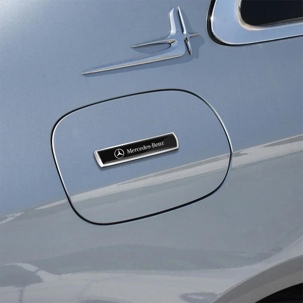 AABGU1 2Pcs 3D Metal AMG Emblem Car Body Fender Logo Stickers For Mercedes Benz B/C/E/S Class A Class C200L GLC GLE GLK CLA AMG