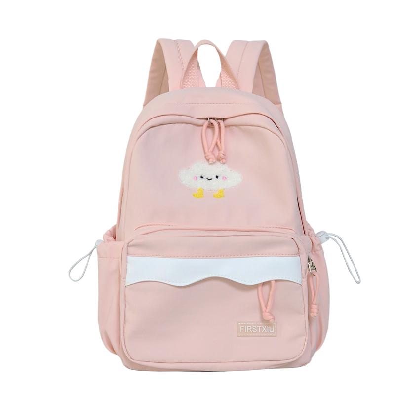 Cartoon Women's Backpack Student Large Capacity School Bag Color Block Campus Backpack