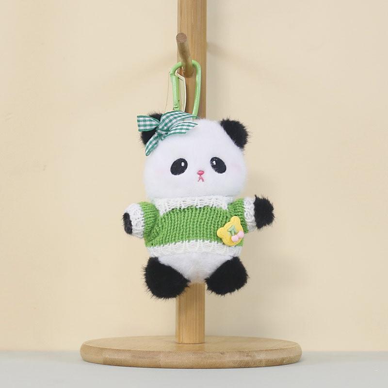 Plush Panda Keychain With Cotton Filling For Backpack Decor And Gift