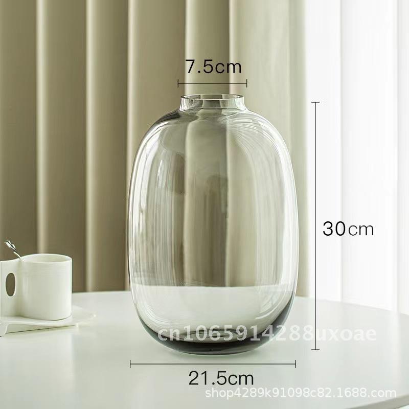 Simple Glass Vase, Living Room, Horse Drunk Wood, Hanging Clock, Hydroponic Glass Vase, Big Belly Vase, Office Ornament