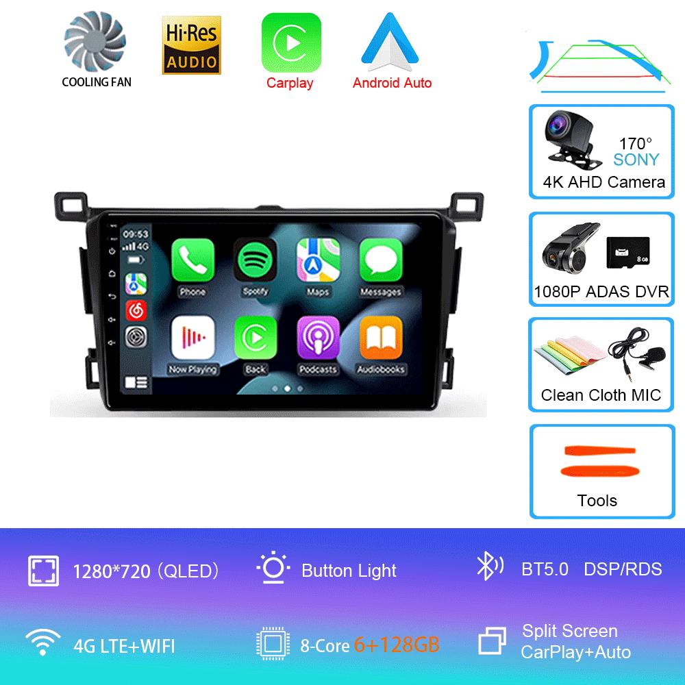 Android 14 For Toyota RAV4 Rav 4 2013 2014 2015 - 2019 Carplay Auto Car Radio GPS Navigation DSP 360 Camera 2 Din Video Stereo