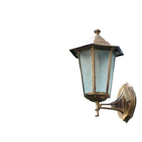 Sechseckige Retro-Außenwandleuchte, Wasserdichte LED, Antike Bronze-/Schwarze Oberfläche für Balkon-Dekoration