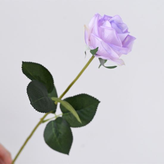Flor Rosa Artificial Realista Toque Real Buquê de Rosas Falsas de Seda Flor Falsa com Folhas para Centro de Mesa de Casa Casamento Festa