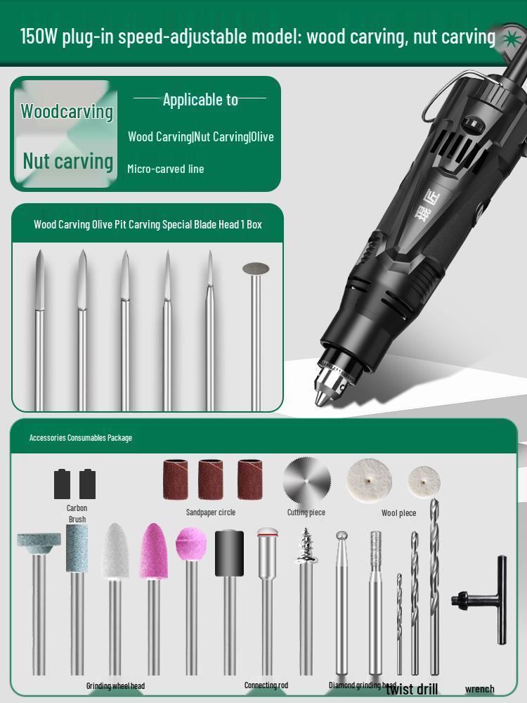 Rechargeable High-Power Handheld Electric Grinder for Carving, Cutting, and Woodworking.