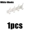 1pcs 4/6/8hooks No Drill Door Behind Hook Storage Wall Hanging Clothes Hanger For Bathroom Kitchen Hanging Towels Accessories