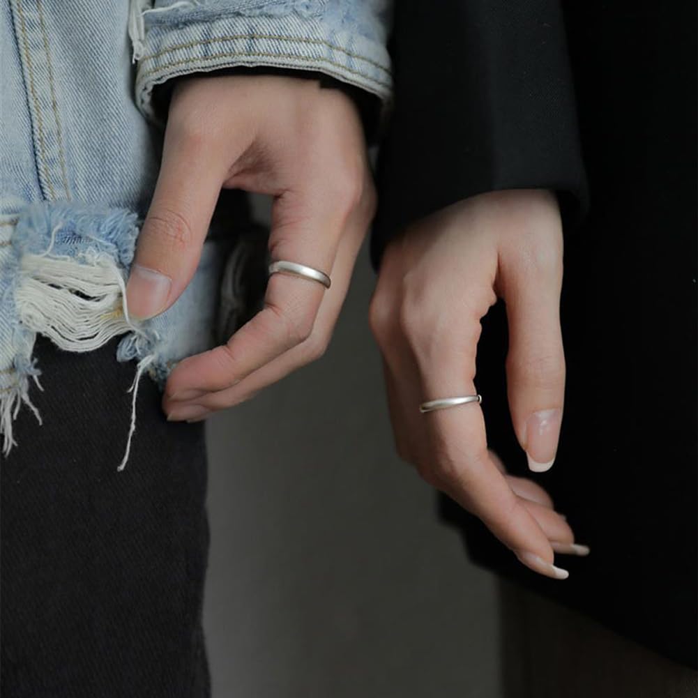 Free Size 925 Couple Sterling Hypoallergenic To Day Gift [Rockyu] Pairing, Ring, Silver, Men's, Women's, Pairing, Simple, Silver, Metals, Valentine's