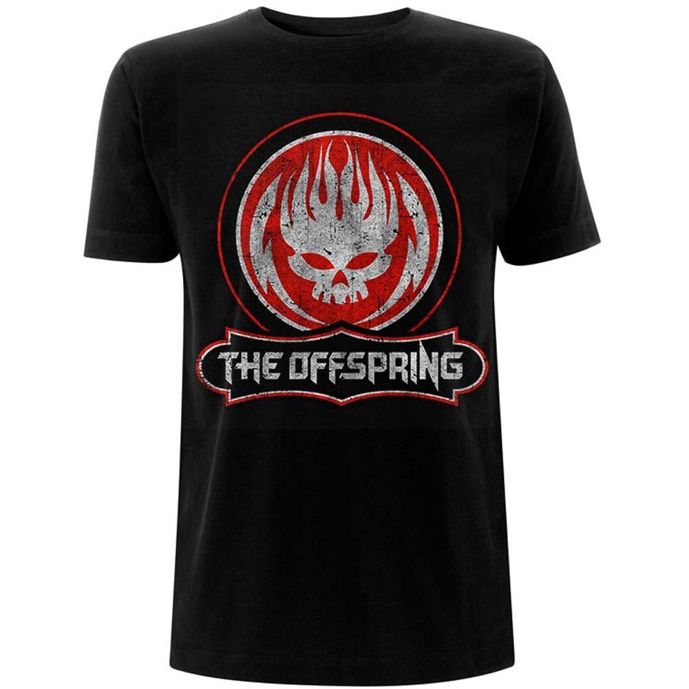 Men s Offspring Distressed Skull Slim Fit T-shirt XX-Large Black S
