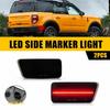 2x Smoked Len LED Side Marker Light Red Lamp For Ford Bronco Sport -