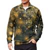 Men's Loose Casual 1/4 Zip Sweatshirt Fashion Printed Long Sleeve Top With Pockets