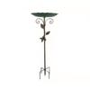 Mangeoire à oiseaux décorative en métal résistant au gel avec détails en fer forgé vintage Résistante à l'hiver pour usage extérieur Bassin sur pied 77 cm