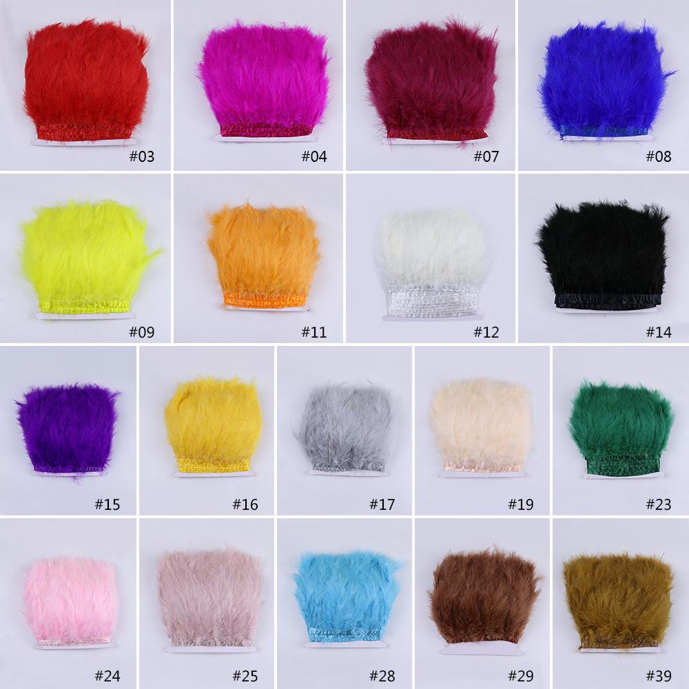 10-15Cm Pointed Tail Flannel Edge Wedding Home Arrangement Turkey Feather Cloth Belt Diy Dress Skirt Accessories