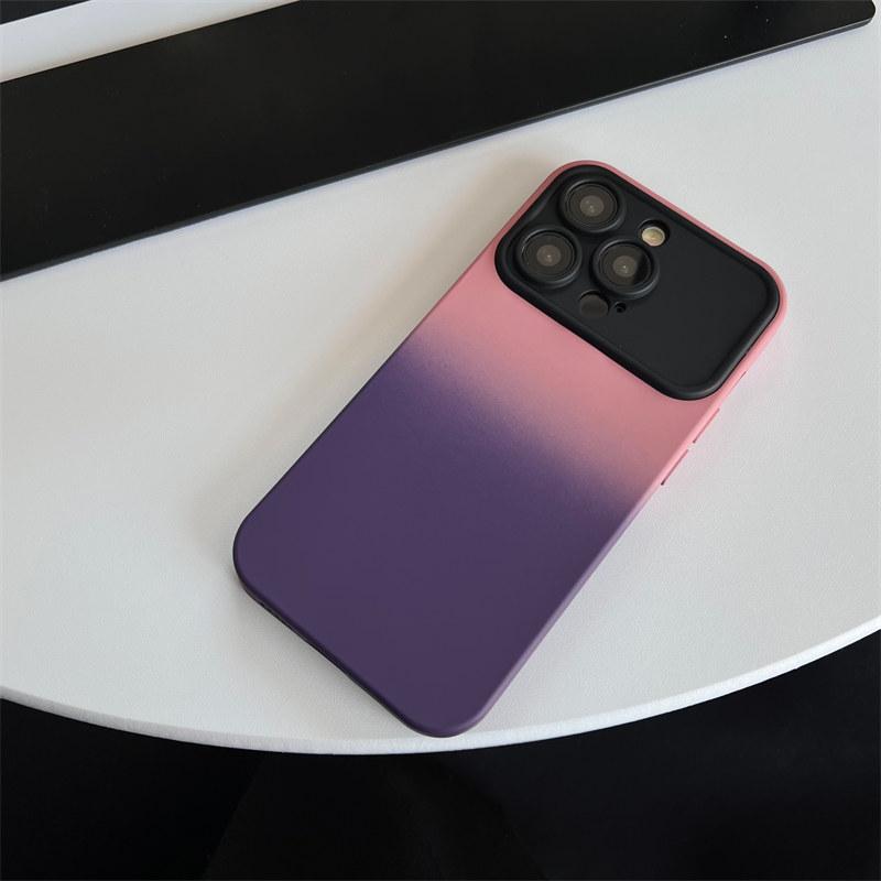 Luxury Case for Iphone 14 Pro Max Gradient Big Window Matte for iPhone 11 12 13 14 Pro Max 14 Plus Soft Camera Protection Cover