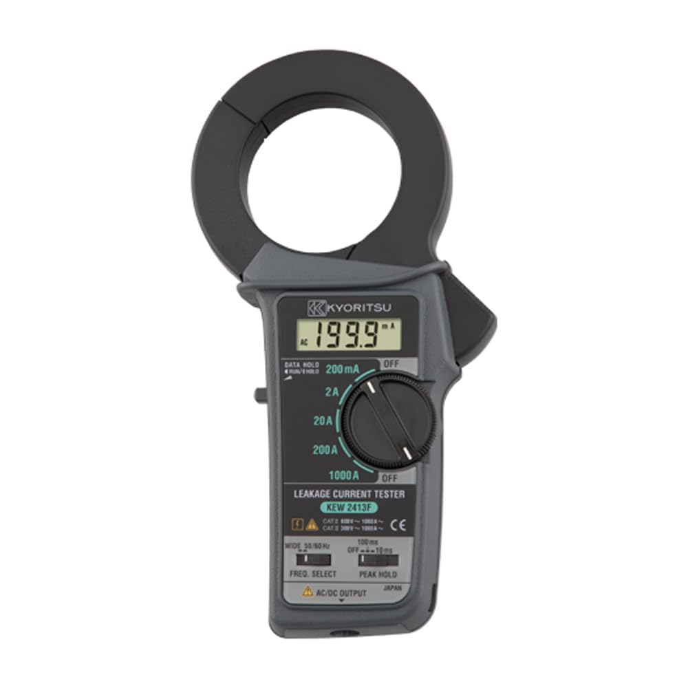 Kyoritsu KEW 2413F Clamp Meter for Leakage Current and Load Current Measurement, Compact Design, High Accuracy