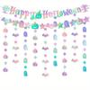 6pcs Halloween Party Decorations Cute Ghost Banner Hanging Ornaments Decor Bat Pumpkin Decorations Haunted Mansion Decor