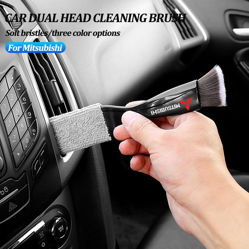 cxfnzt1 2 In 1 Double-Head Car Dust Tool Cleaning Brush Accessories For Mitsubishi Eclipse Lancer Outlander Pajero ASX Colt I200 Ex Star