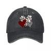 Printed Heart Decor Buffalo Plaid Leopard Striped Washed Baseball Cap Outdoor For Womens Unisex FeUnisex