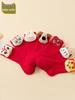 First Birthday Festive Red Socks for Boys and Girls - Warm Coral Fleece for Autumn & Winter