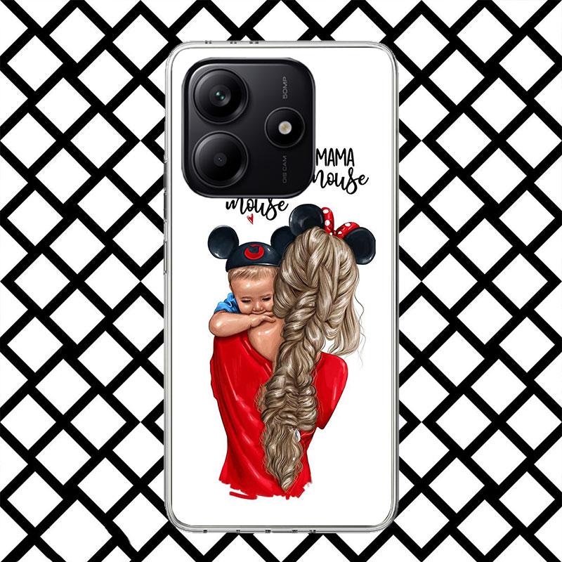Baby Mom Girls Phone Case for Xiaomi Redmi Note 15 14 14S 13 12 12S 11 Pro Plus 11E 11T 11S 10S 5G Soft Cover Fundas Redmi Note