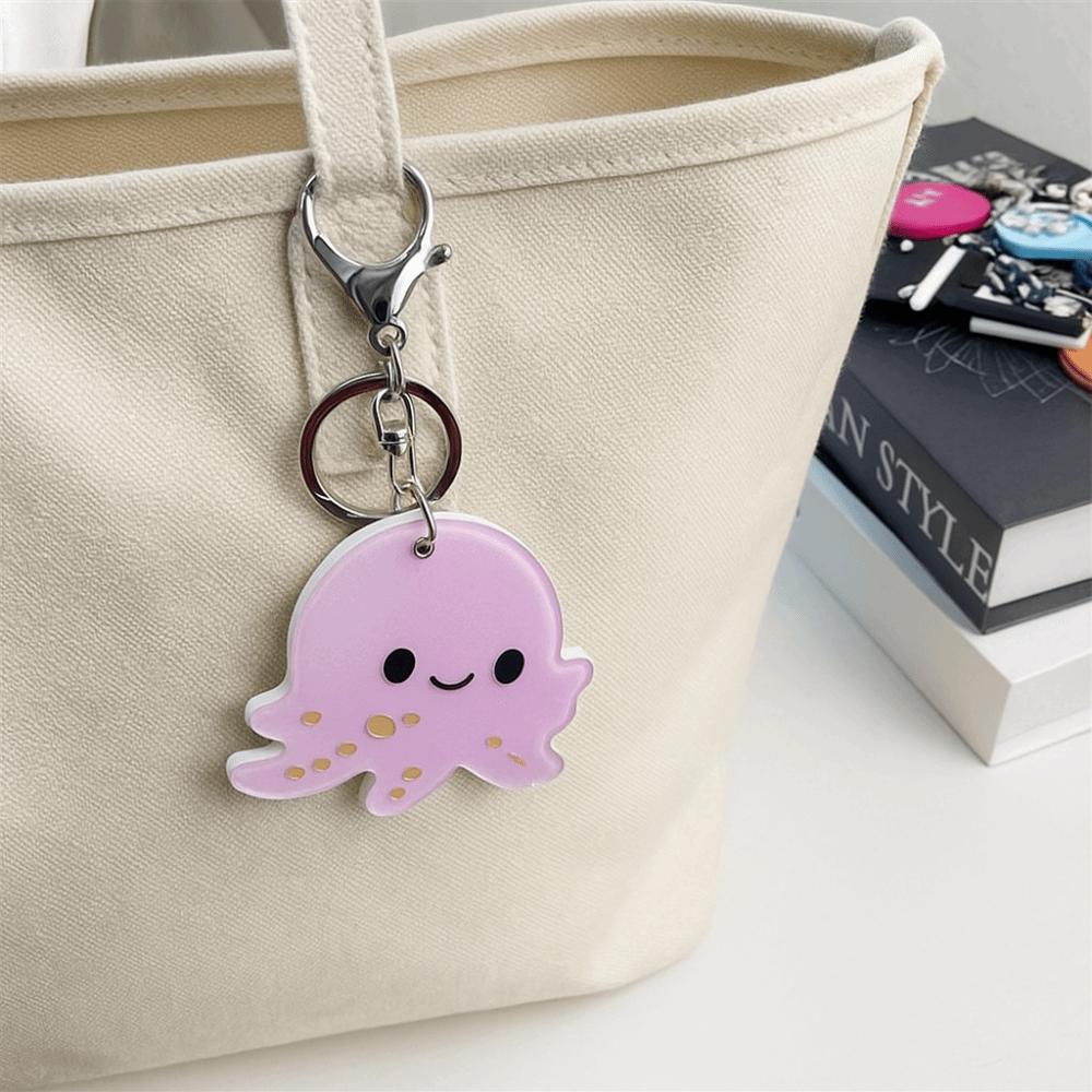 Keyring Mirror Pendant Whale Animals Bag Pendant Creative Acrylic Keychain  Unisex