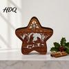 Christmas Gift for Kids 3D Wooden LED Night Light Hollow Carved Tabletop Decor Holiday Decoration with Warm Glow Festive Home And Office Light Lamp